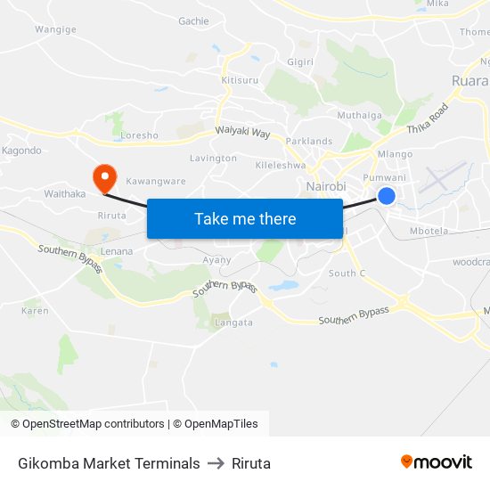 Gikomba Market Terminals to Riruta map