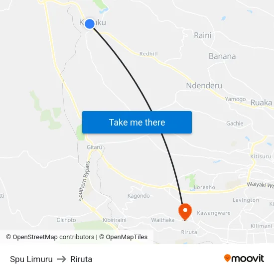 Spu Limuru to Riruta map