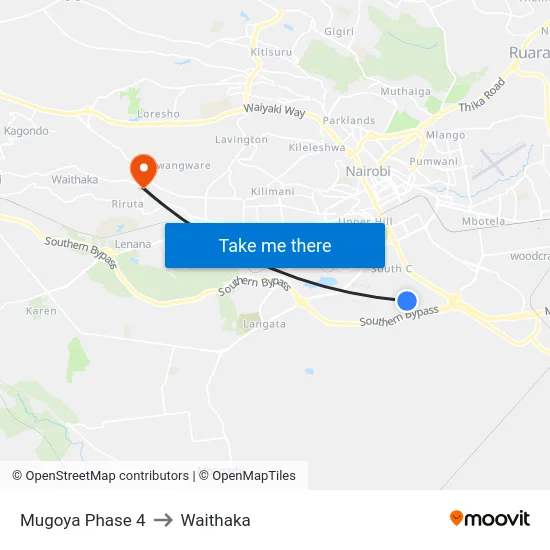 Mugoya Phase 4 to Waithaka map