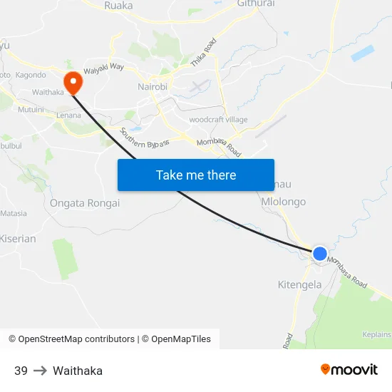 39 to Waithaka map