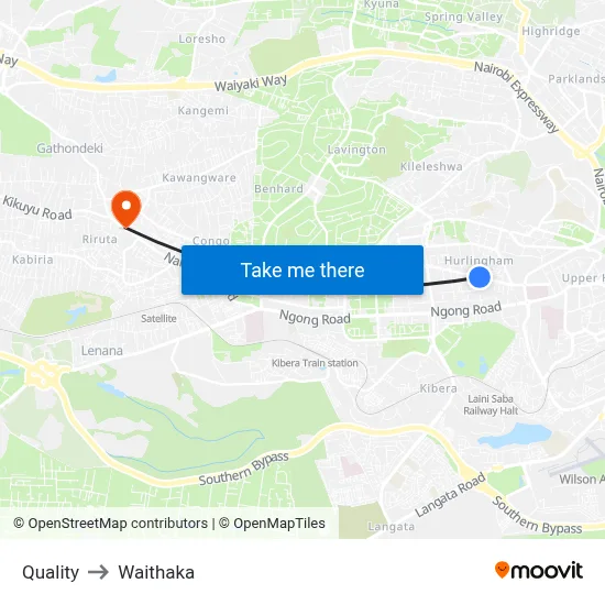 Quality to Waithaka map