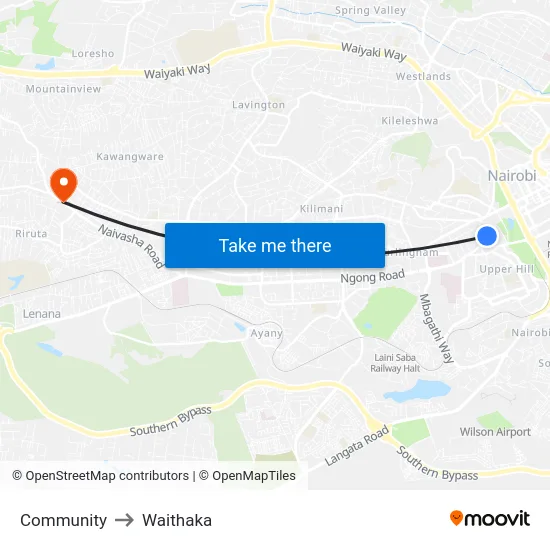 Community to Waithaka map
