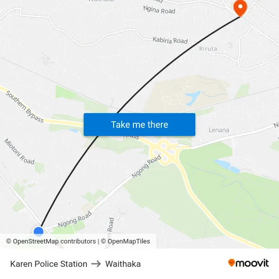 Karen Police Station to Waithaka map