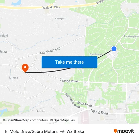 El Molo Drive/Subru Motors to Waithaka map