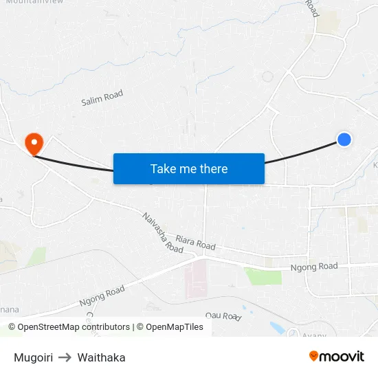 Mugoiri to Waithaka map