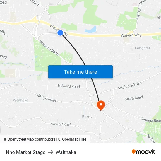 Nne Market Stage to Waithaka map