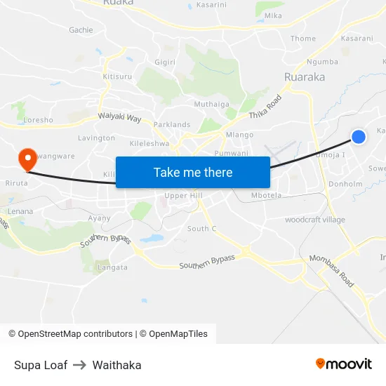 Supa Loaf to Waithaka map