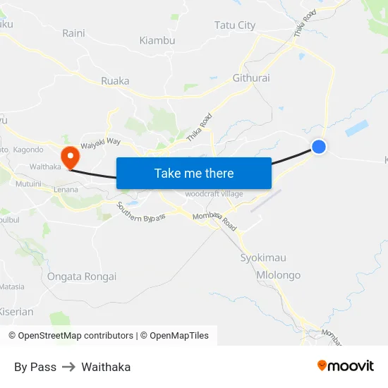 By Pass to Waithaka map