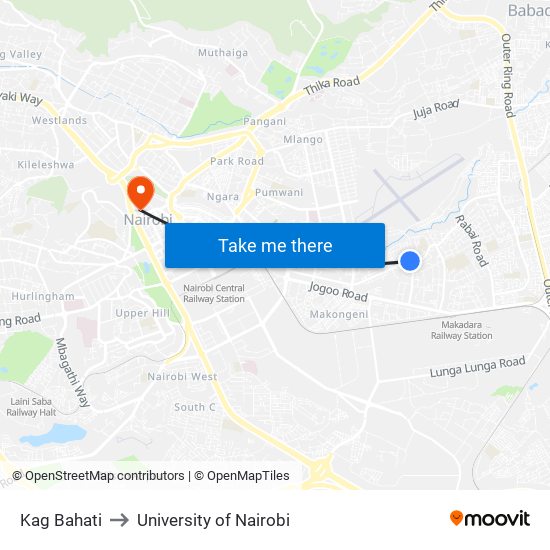 Kag Bahati to University of Nairobi map