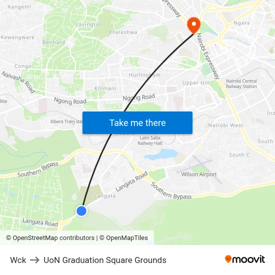 Wck to UoN Graduation Square Grounds map
