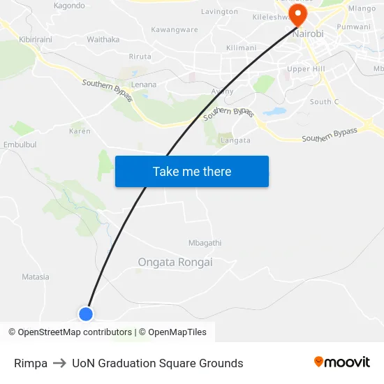 Rimpa to UoN Graduation Square Grounds map