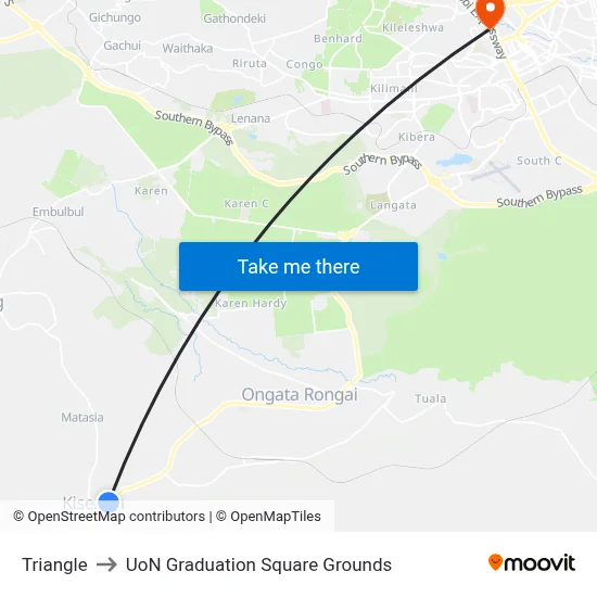 Triangle to UoN Graduation Square Grounds map