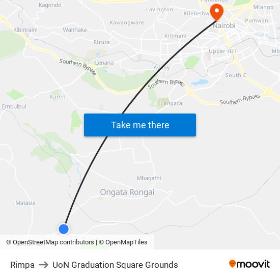 Rimpa to UoN Graduation Square Grounds map