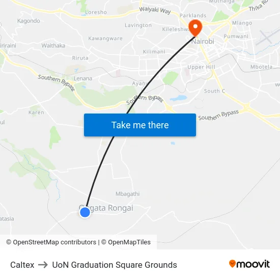 Caltex to UoN Graduation Square Grounds map