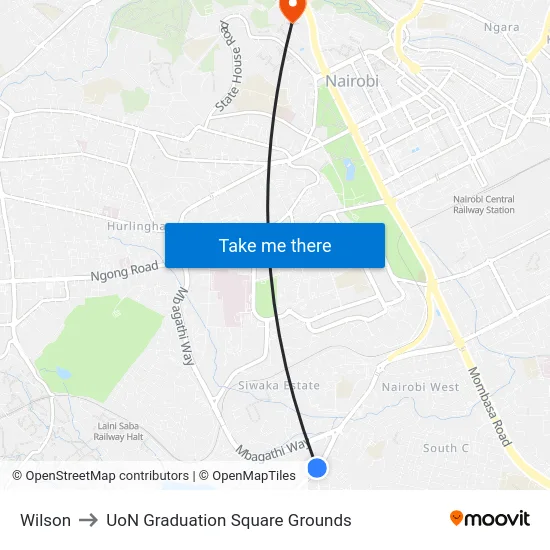 Wilson to UoN Graduation Square Grounds map