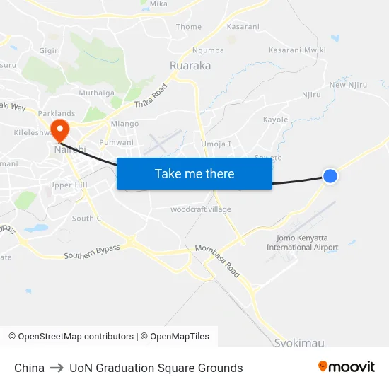 China to UoN Graduation Square Grounds map