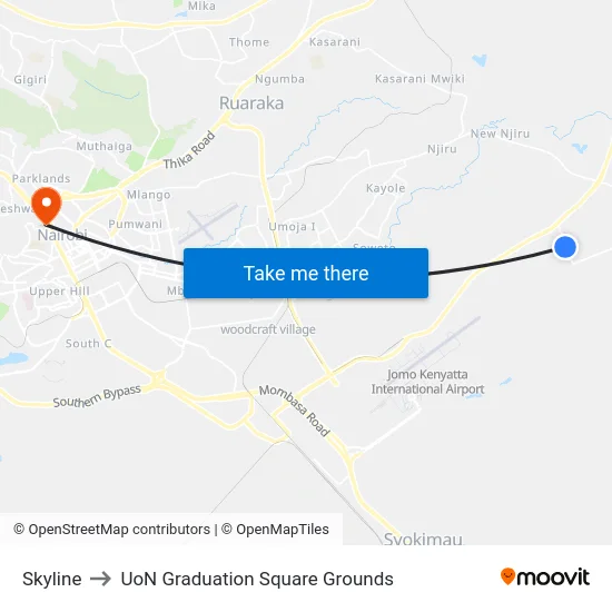 Skyline to UoN Graduation Square Grounds map