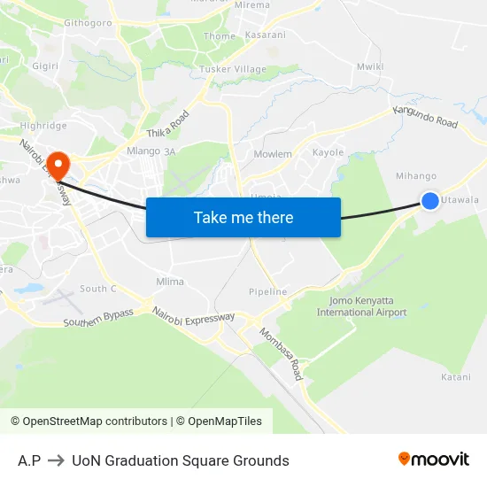 A.P to UoN Graduation Square Grounds map