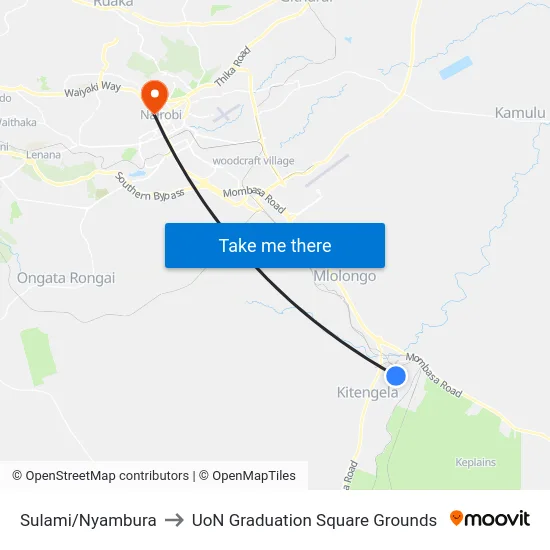 Sulami/Nyambura to UoN Graduation Square Grounds map