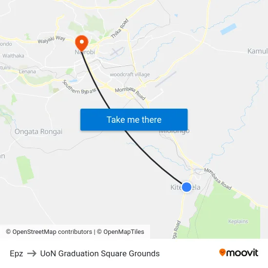 Epz to UoN Graduation Square Grounds map