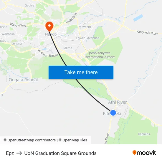 Epz to UoN Graduation Square Grounds map