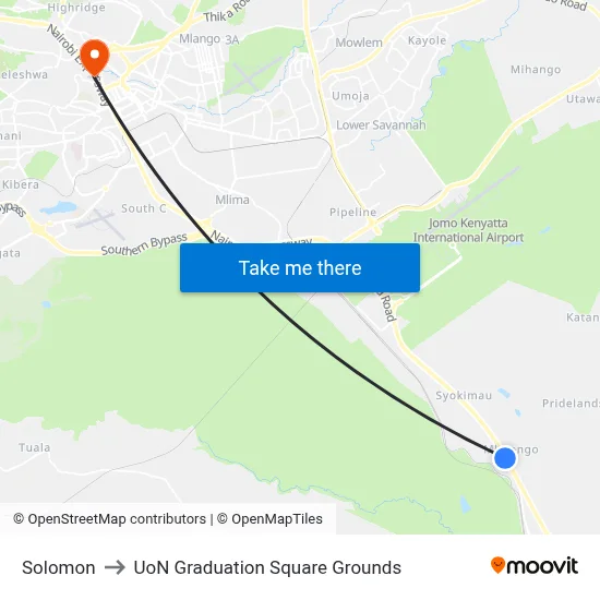 Solomon to UoN Graduation Square Grounds map