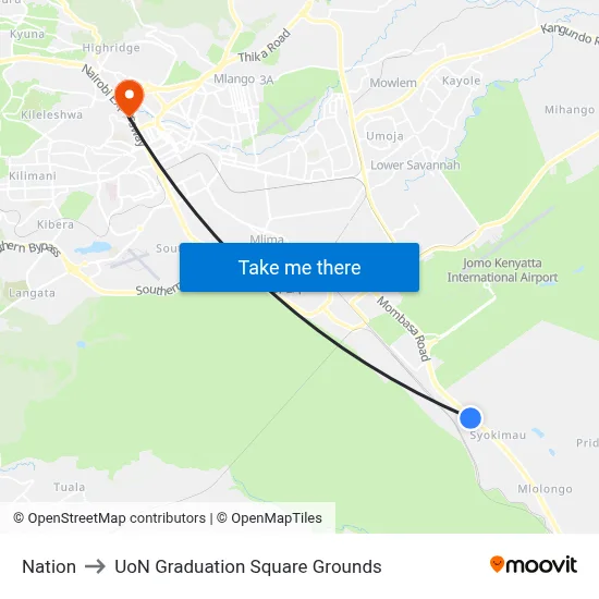 Nation to UoN Graduation Square Grounds map