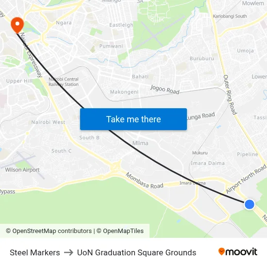 Steel Markers to UoN Graduation Square Grounds map
