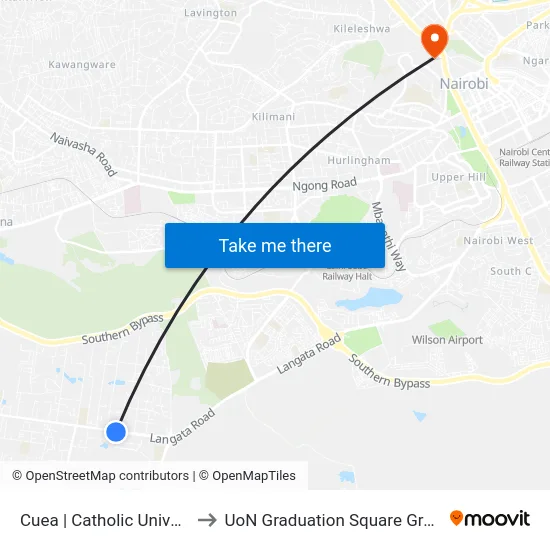 Cuea | Catholic University to UoN Graduation Square Grounds map