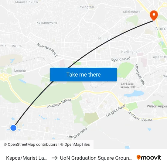 Kspca/Marist Lane to UoN Graduation Square Grounds map