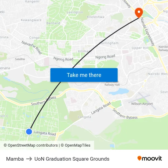 Mamba to UoN Graduation Square Grounds map