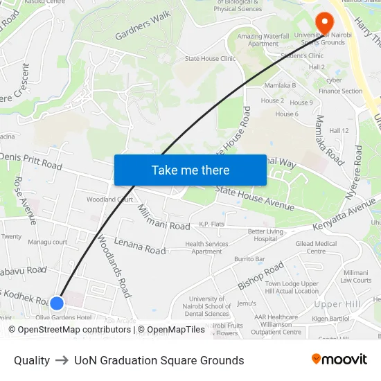 Quality to UoN Graduation Square Grounds map