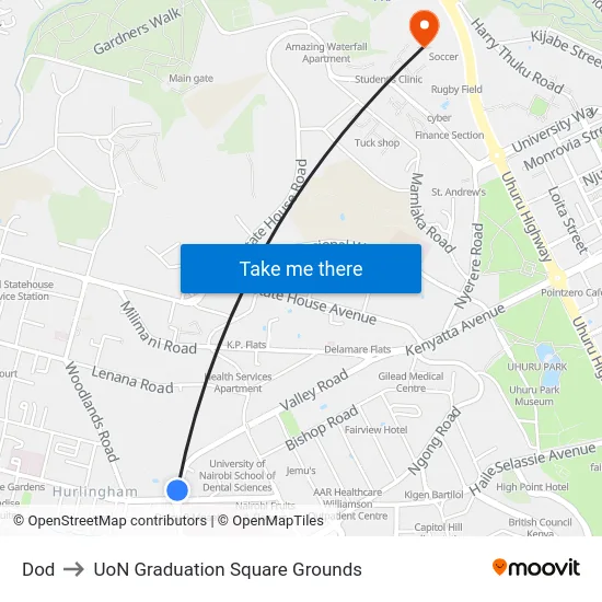 Dod to UoN Graduation Square Grounds map
