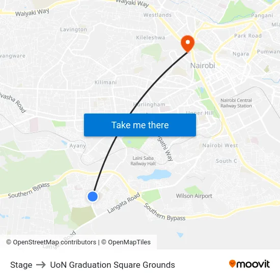 Stage to UoN Graduation Square Grounds map