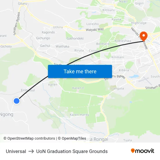 Universal to UoN Graduation Square Grounds map