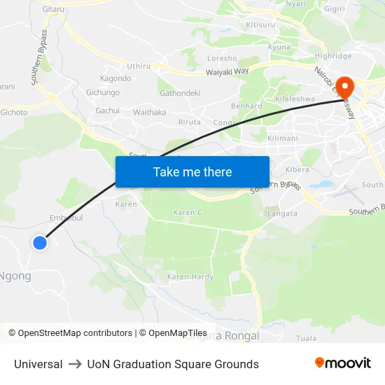 Universal to UoN Graduation Square Grounds map