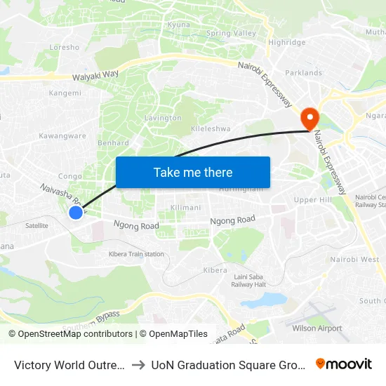 Victory World Outreach to UoN Graduation Square Grounds map