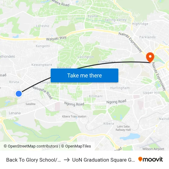 Back To Glory School/Sainty to UoN Graduation Square Grounds map