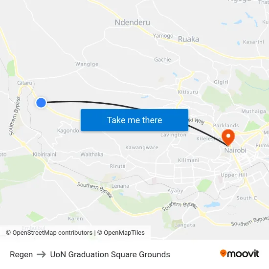 Regen to UoN Graduation Square Grounds map