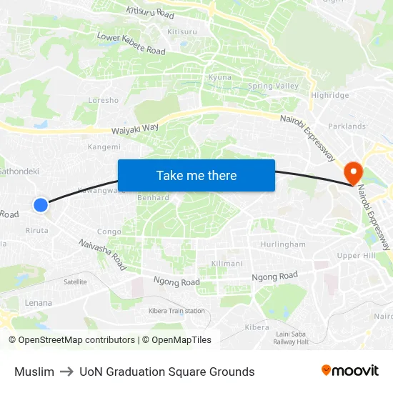Muslim to UoN Graduation Square Grounds map