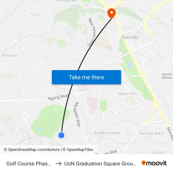 Golf Course Phase 2 to UoN Graduation Square Grounds map