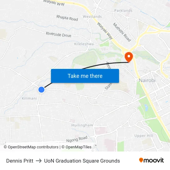 Dennis Pritt to UoN Graduation Square Grounds map