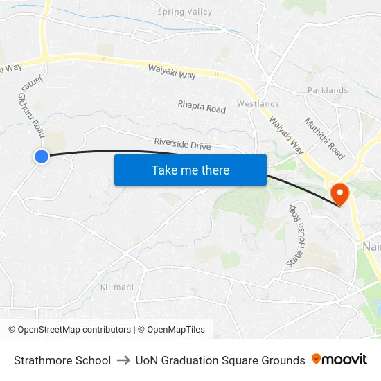 Strathmore School to UoN Graduation Square Grounds map
