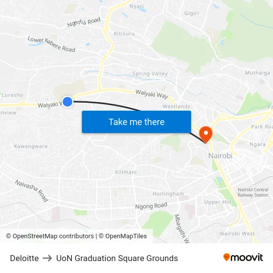 Deloitte to UoN Graduation Square Grounds map