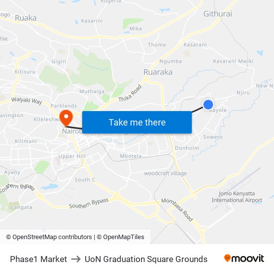 Phase1  Market to UoN Graduation Square Grounds map