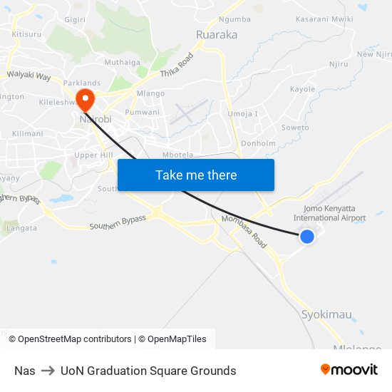 Nas to UoN Graduation Square Grounds map