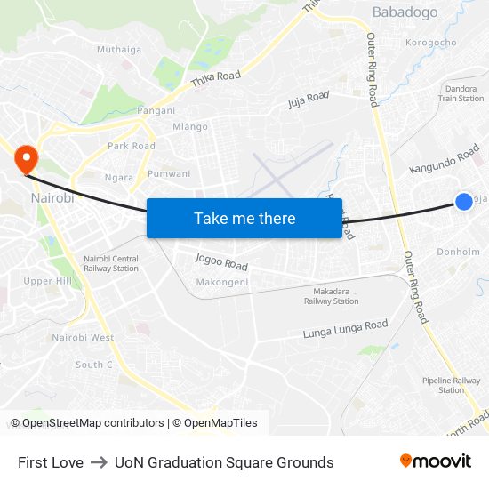 First Love to UoN Graduation Square Grounds map