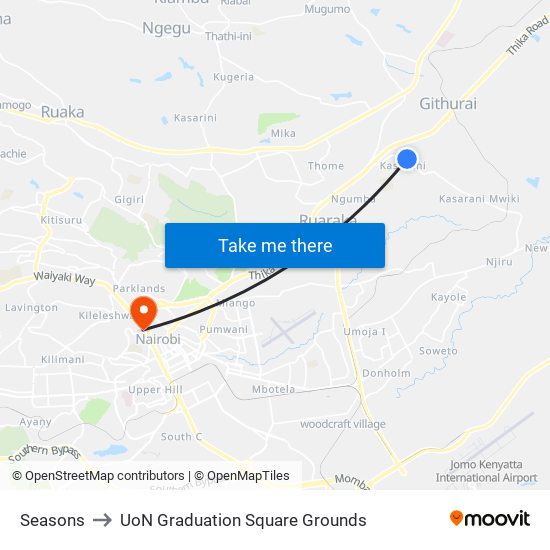 Seasons to UoN Graduation Square Grounds map