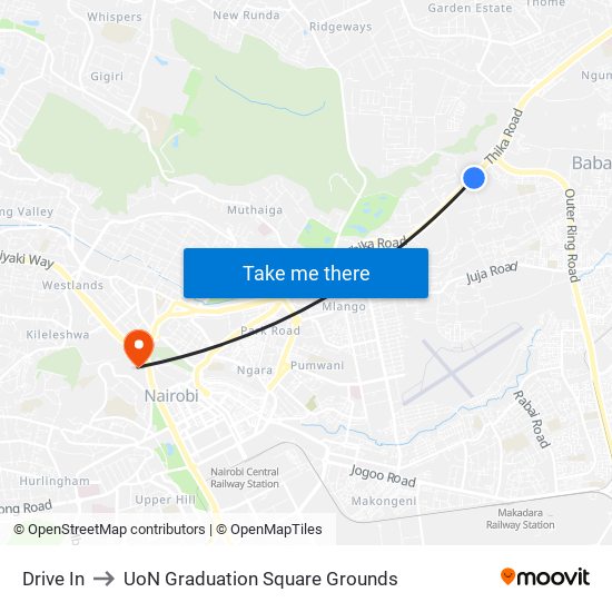 Drive In to UoN Graduation Square Grounds map