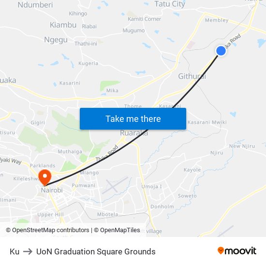 Ku to UoN Graduation Square Grounds map